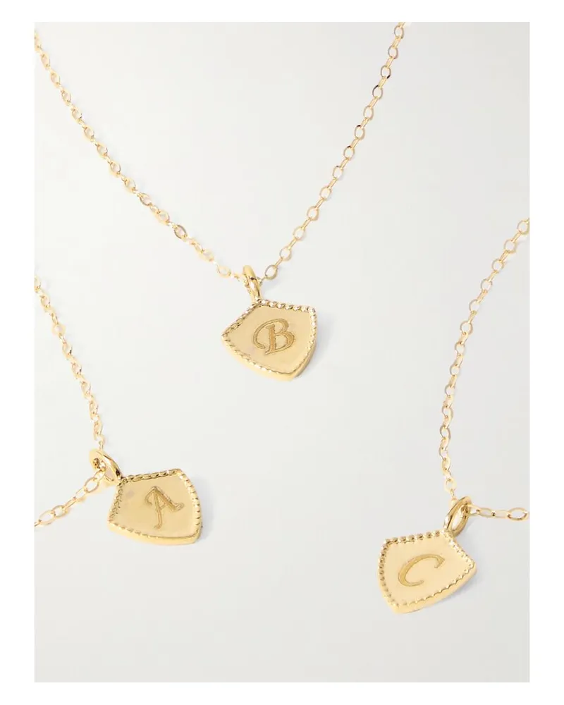 Stone & Strand Mini Shield Kette Aus 10 Karat Gold Gold