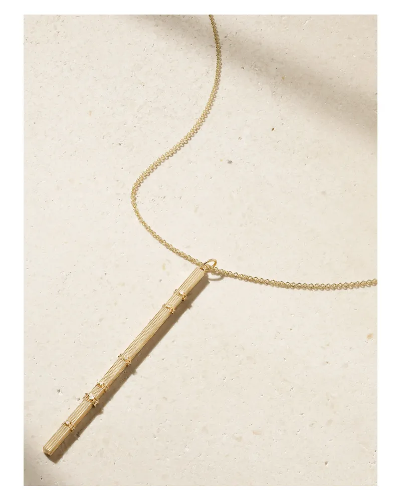 Sydney Evan Fluted Bar Kette Aus 14 Karat Gold Mit Diamanten Gold