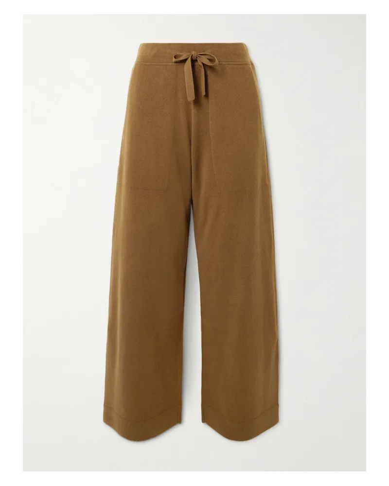 Le Kasha 1918 Suria Organic Cashmere Wide-leg Pants - Brown Brown