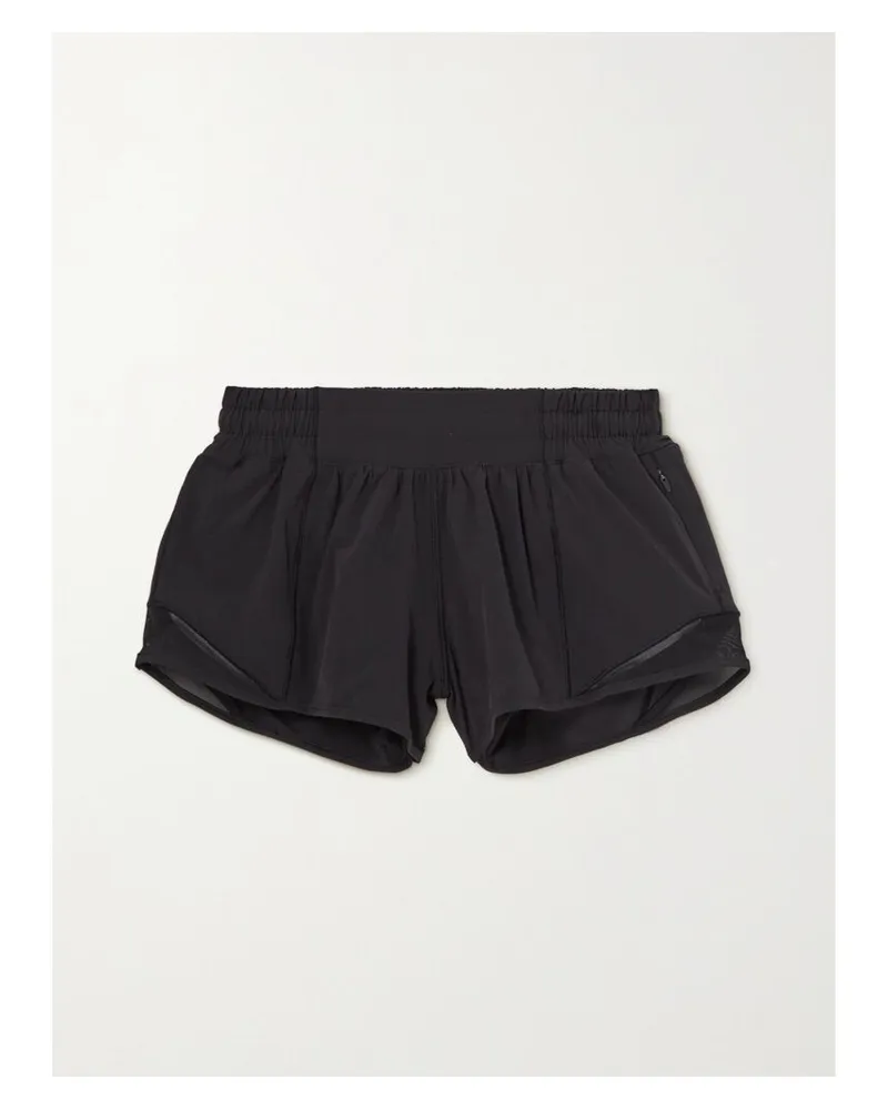 LULULEMON Hotty Hot 6 Cm Tief Sitzende Shorts Aus Recyceltem Swift™-material Und Mesh - Schwarz Schwarz