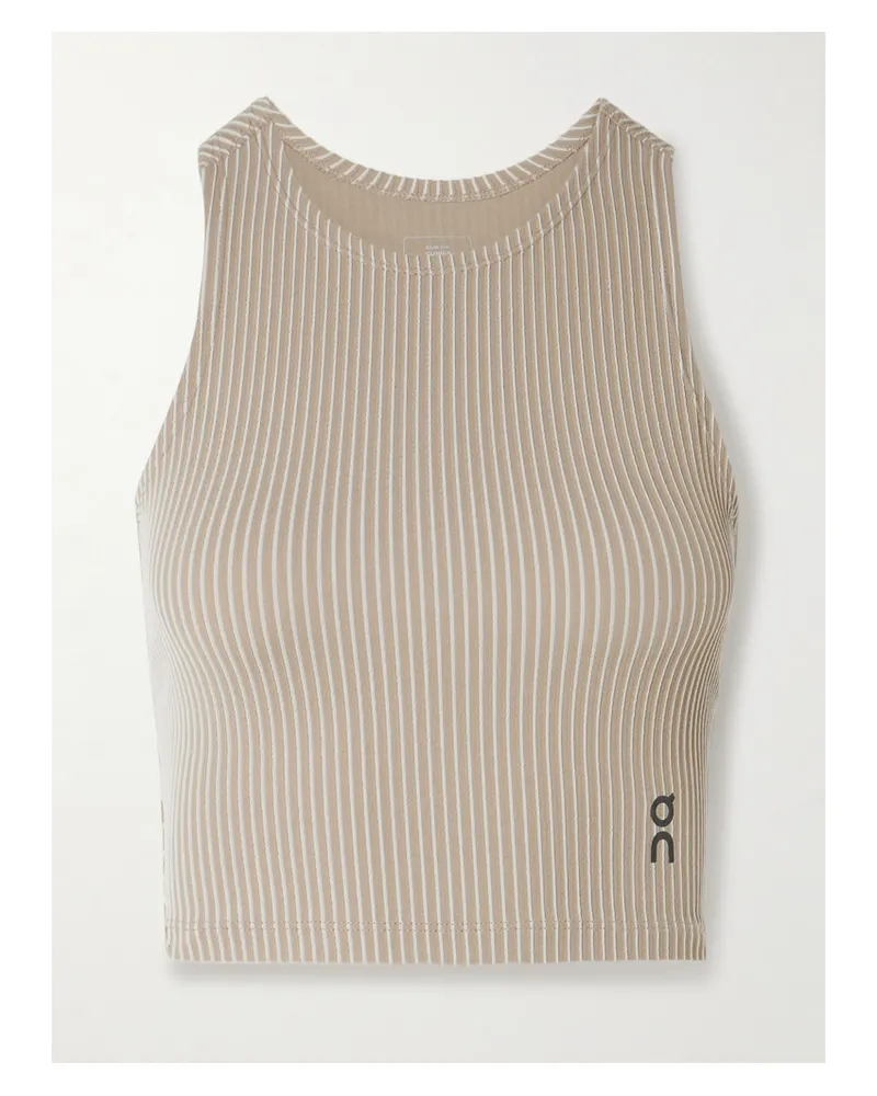 ON All-day Verkürztes Tanktop Aus Geripptem Recyceltem Stretch-material Mit Streifenmuster - Neutral Neutral
