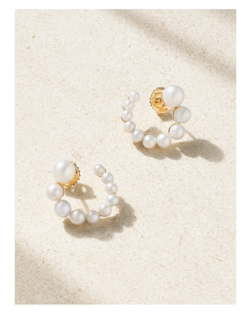 MIZUKI 14-karat Gold Pearl Earrings - White White