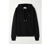 Hoodie Aus Jersey Aus Einer Baumwollmischung Mit Logostickerei - Schwarz