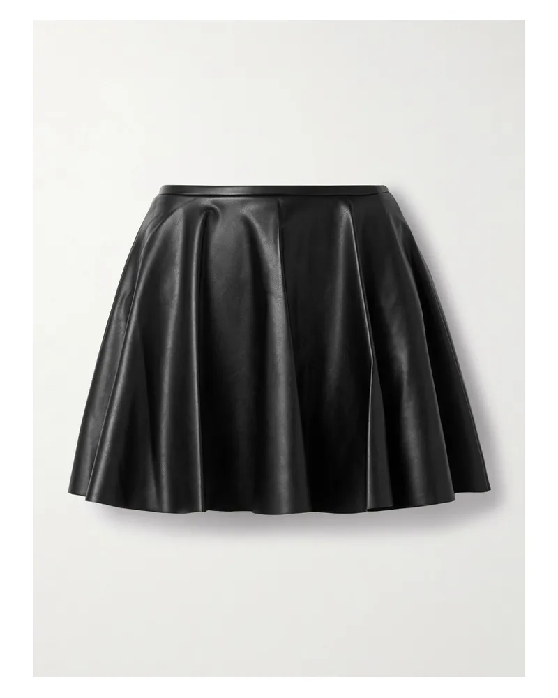 Norma Kamali Pleated Pu Mini Skirt - Black Black