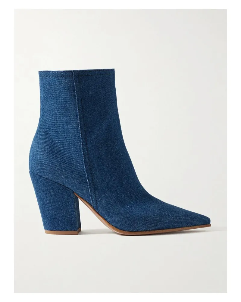 Gianvito Rossi Keinna 65 Ankle Boots Aus Denim - Blau Blau
