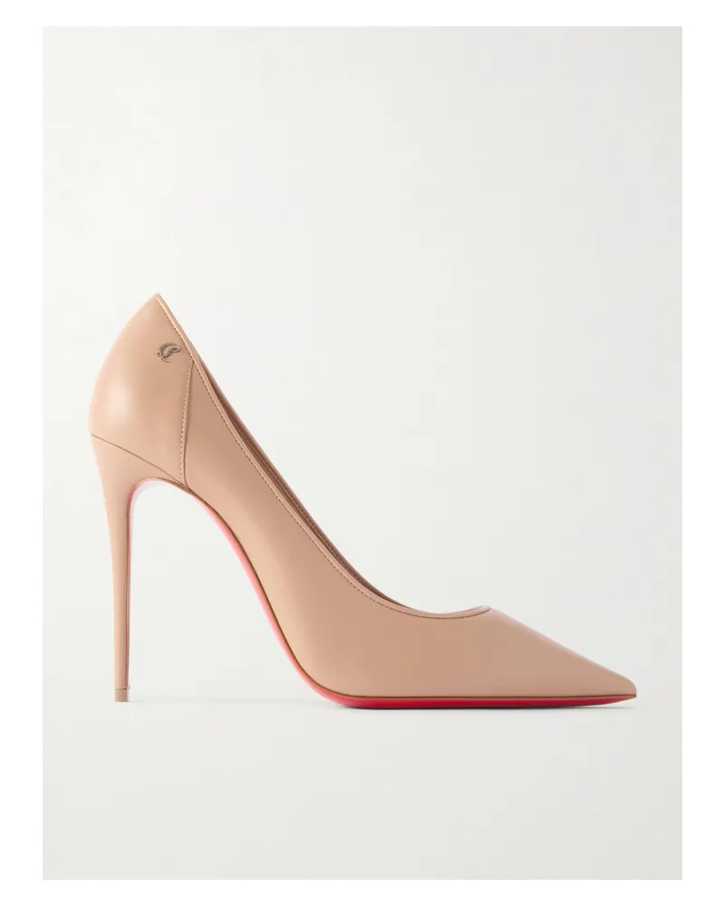 Christian Louboutin Sporty Kate 100 Leather Pumps - Neutrals Neutrals