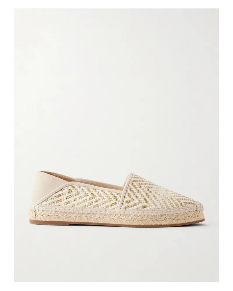 Manolo Blahnik Espadra Suede-trimmed Woven Raffia Espadrilles - Neutrals Neutrals