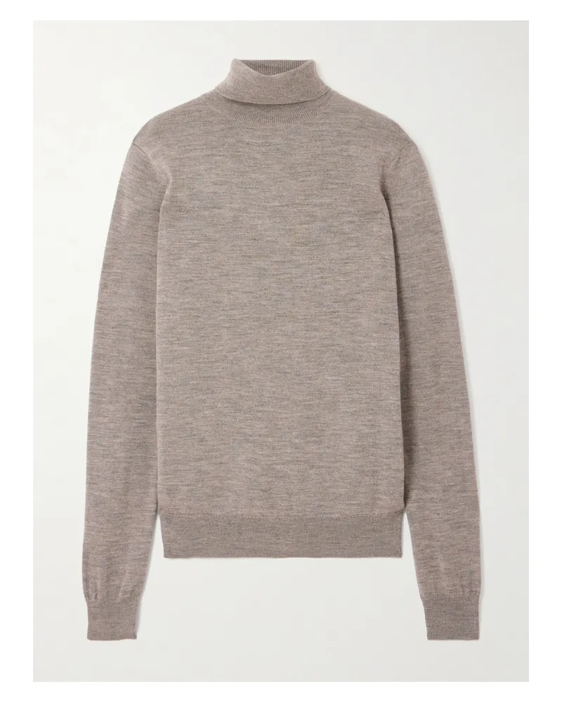 FRANKIE Shop Eve Rollkragenpullover Aus Wolle - Braun Braun