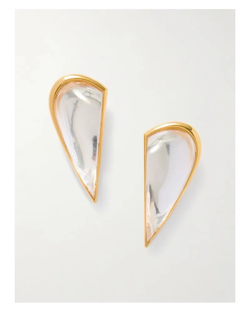 Alaïa Le Demi-coeur Goldfarbene Ohrringe Mit Harz Gold