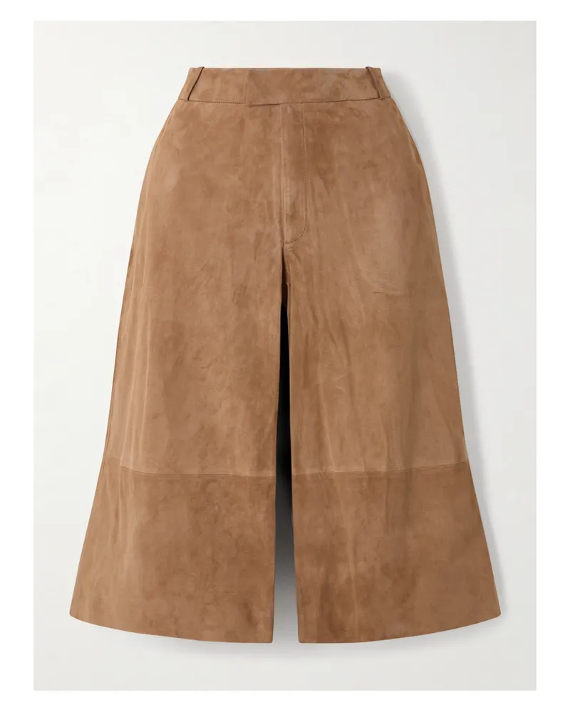 Arma Jina Paneled Suede Shorts - Brown Brown