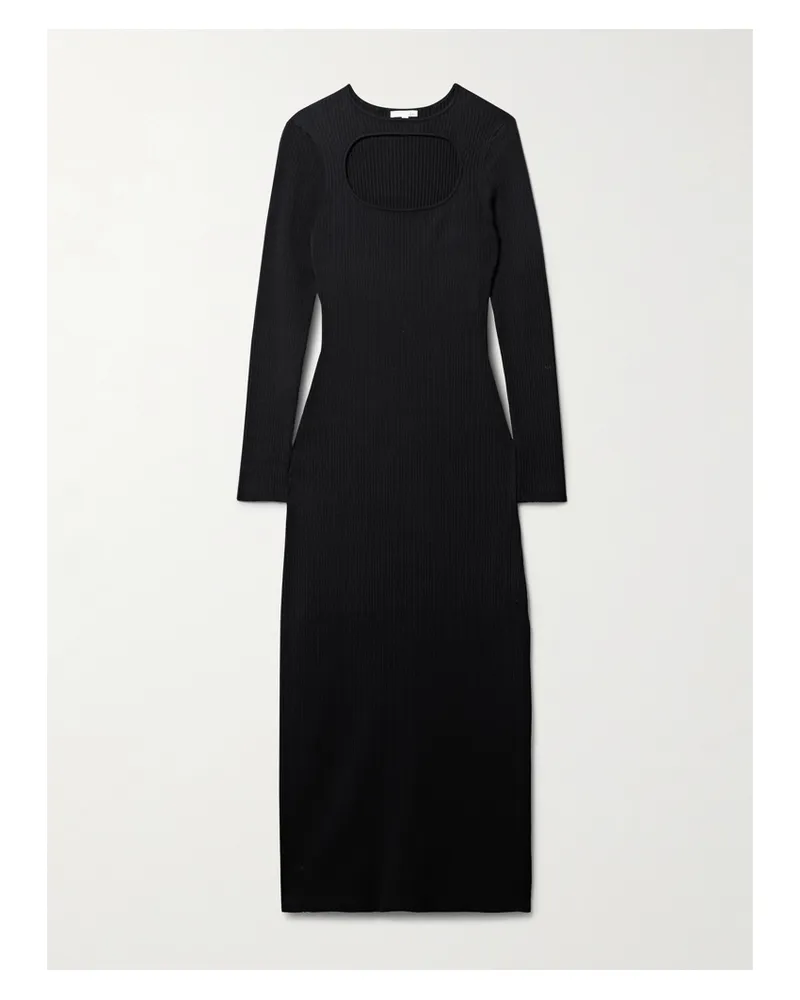 Skin Priyanka Maxikleid Aus Einer Gerippten Baumwollmischung Mit Cut-out - Schwarz Schwarz