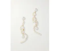 Vergoldete Ohrringe mit Perlen
