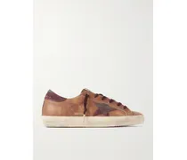 Super-star Sneakers Aus Leder Mit Velourslederbesätzen In Distressed-optik - Braun