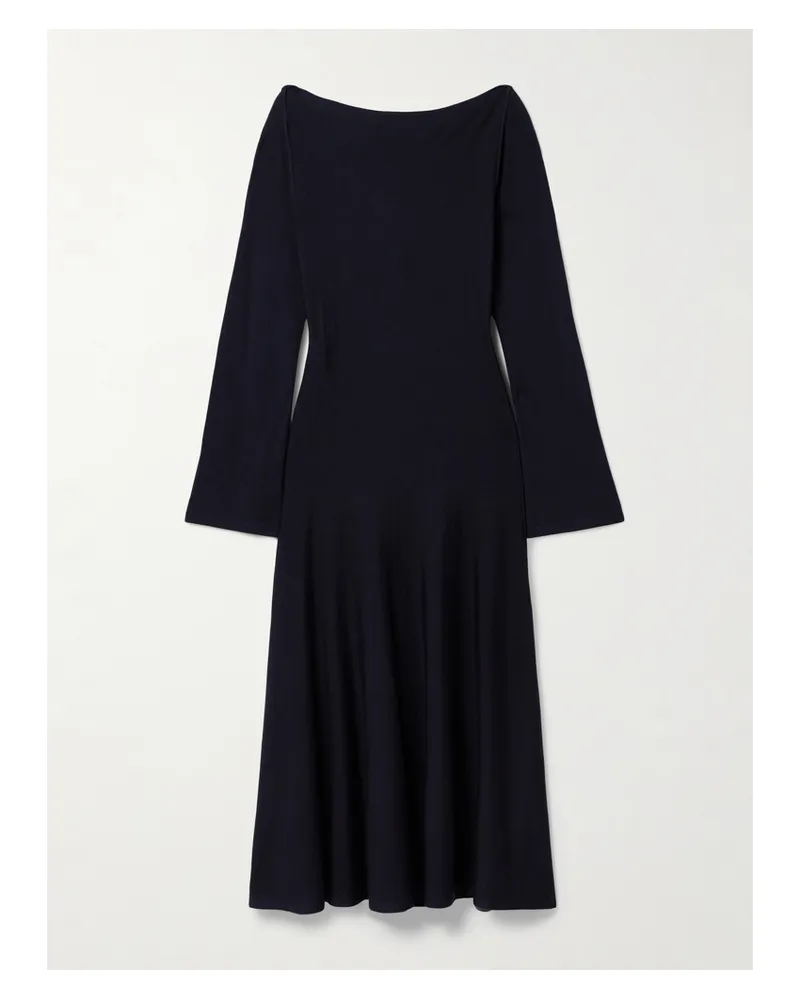 KHAITE Ruth Wool Midi Dress - Blue Blue