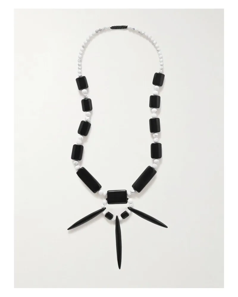 Gabriela Hearst Kette Aus Kordel Mit Obsidian Und Howlith - Schwarz Schwarz