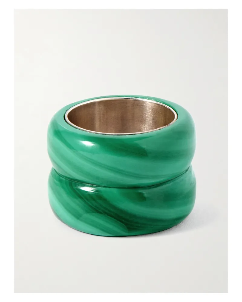UNCOMMON MATTERS Breve Ring Aus Gold-vermeil Und Malachit - Grün Grün