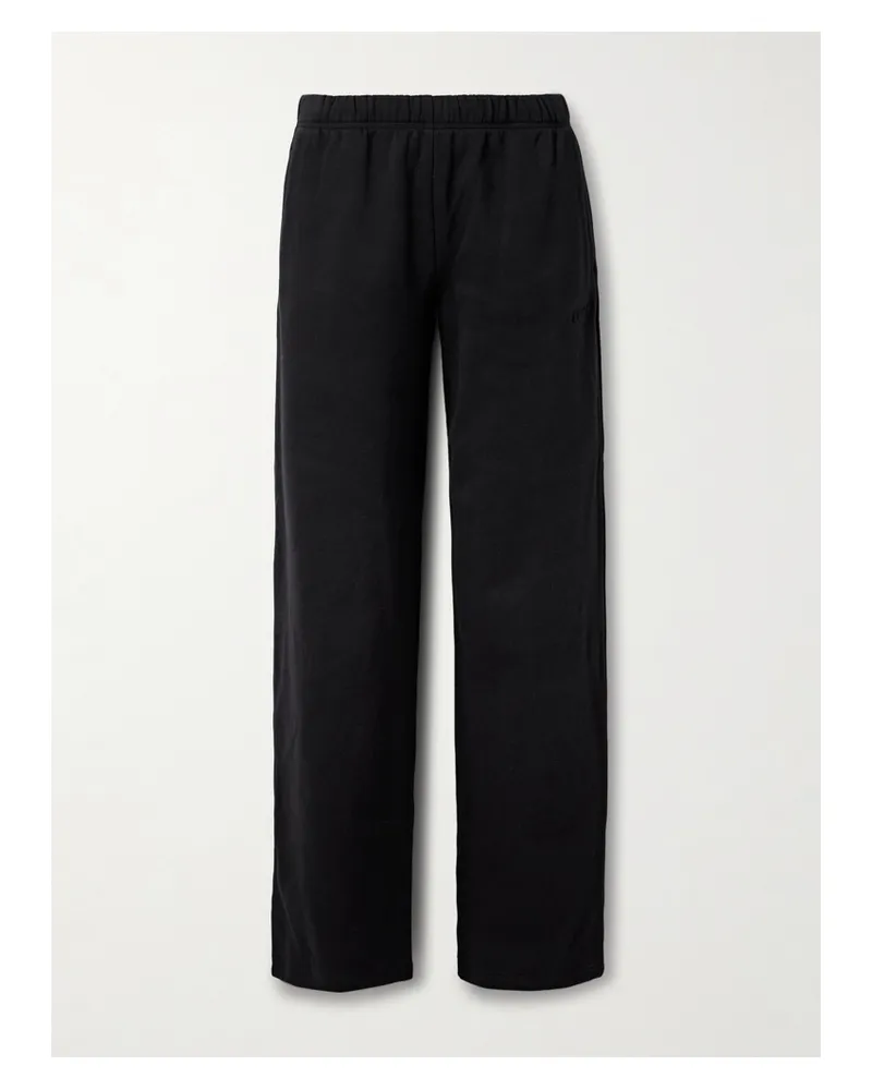 SKIMS Classic Straight Leg Pants – Onyx – Hose Mit Geradem Bein Aus Jersey Aus Einer Baumwollmischung - Schwarz Schwarz