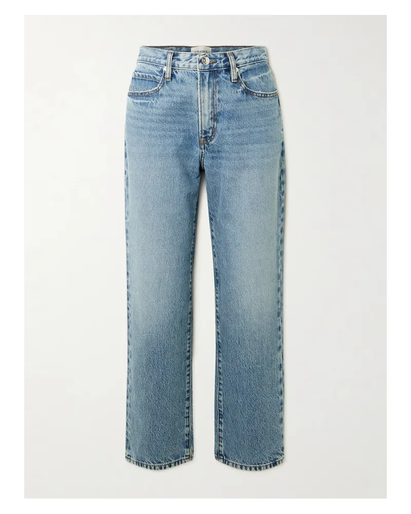 Frame Denim The Hang Hoch Sitzende Jeans Mit Geradem Bein - Blau Blau