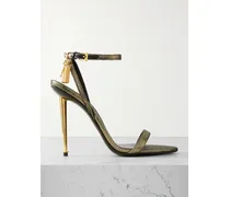 Padlock Sandalen Aus Lamé - Gold