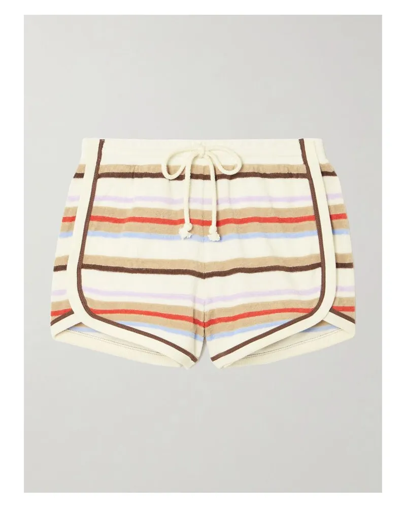 Veronica Beard Mulberry Shorts Aus Gestreiftem Frottee Aus Einer Baumwollmischung - Creme Creme