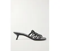 Paula's Ibiza Petal Anagram Mules Aus Leder - Schwarz