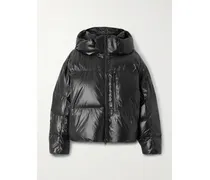 Hooded Padded Quilted Recycled Shell Jacket - Black