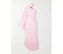 Olympia Asymmetrische Robe Aus Crêpe Mit Satinbesatz - Pink