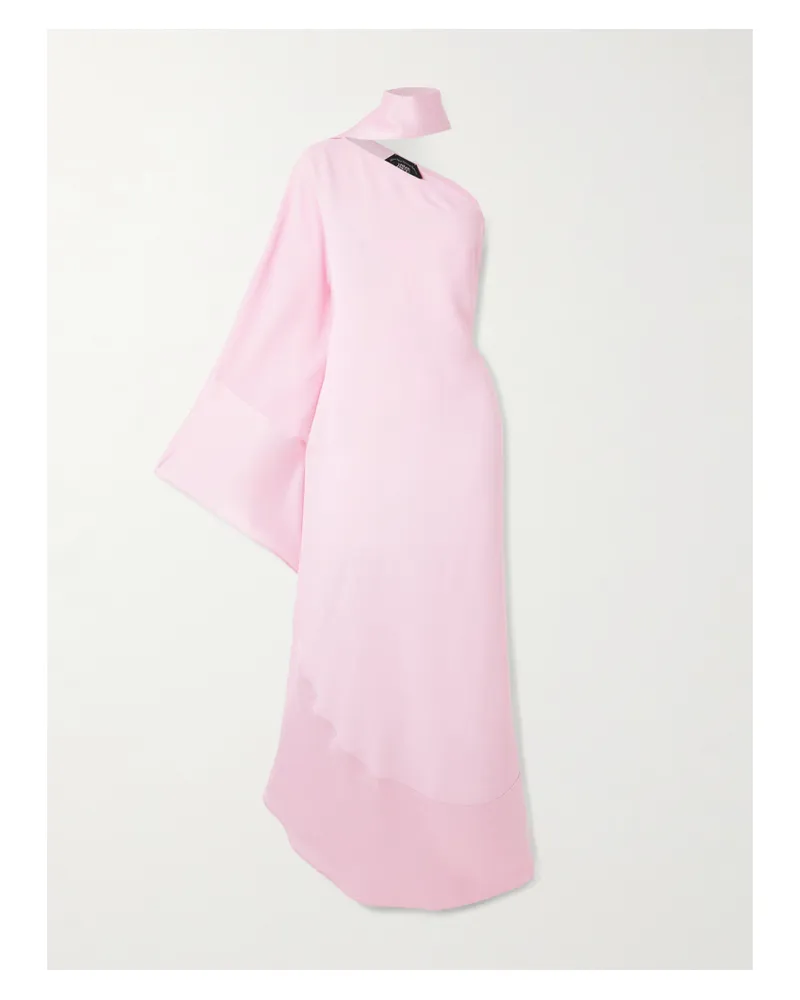 Taller Marmo Olympia Asymmetrische Robe Aus Crêpe Mit Satinbesatz - Pink Pink