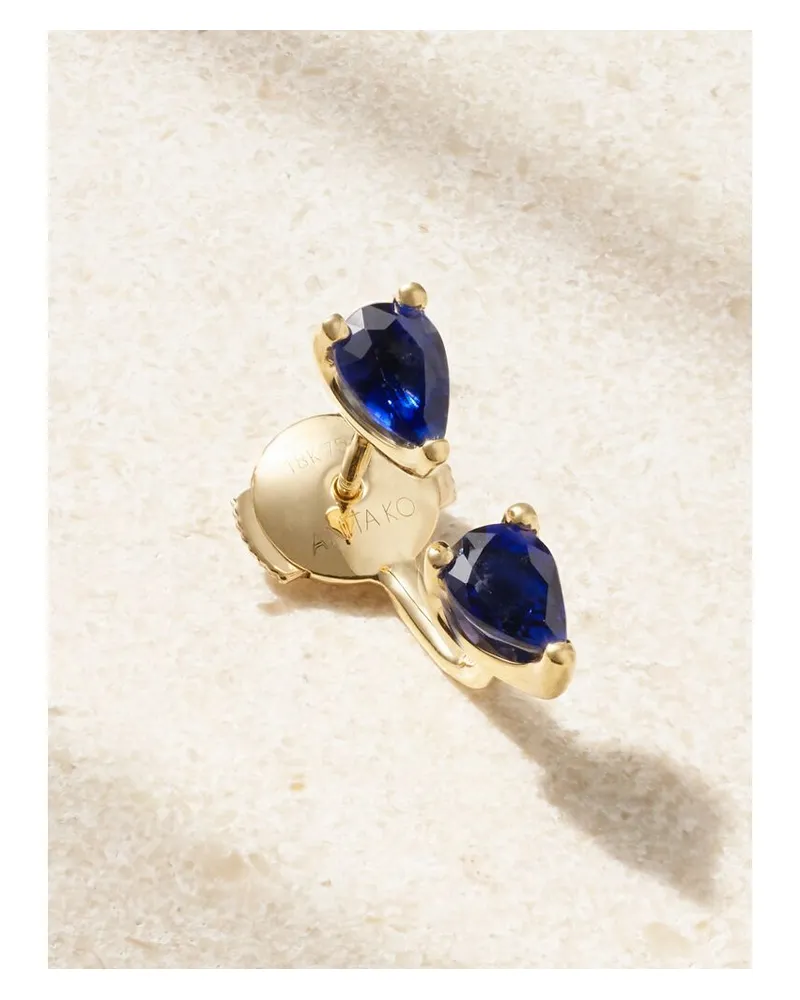 ANITA KO Orbit Einzelner Ohrring Aus 18 Karat Gold Mit Saphiren - Blau Blau