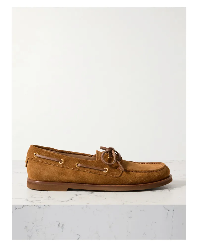 Gianvito Rossi Vandée Suede Boat Shoes - Brown Brown