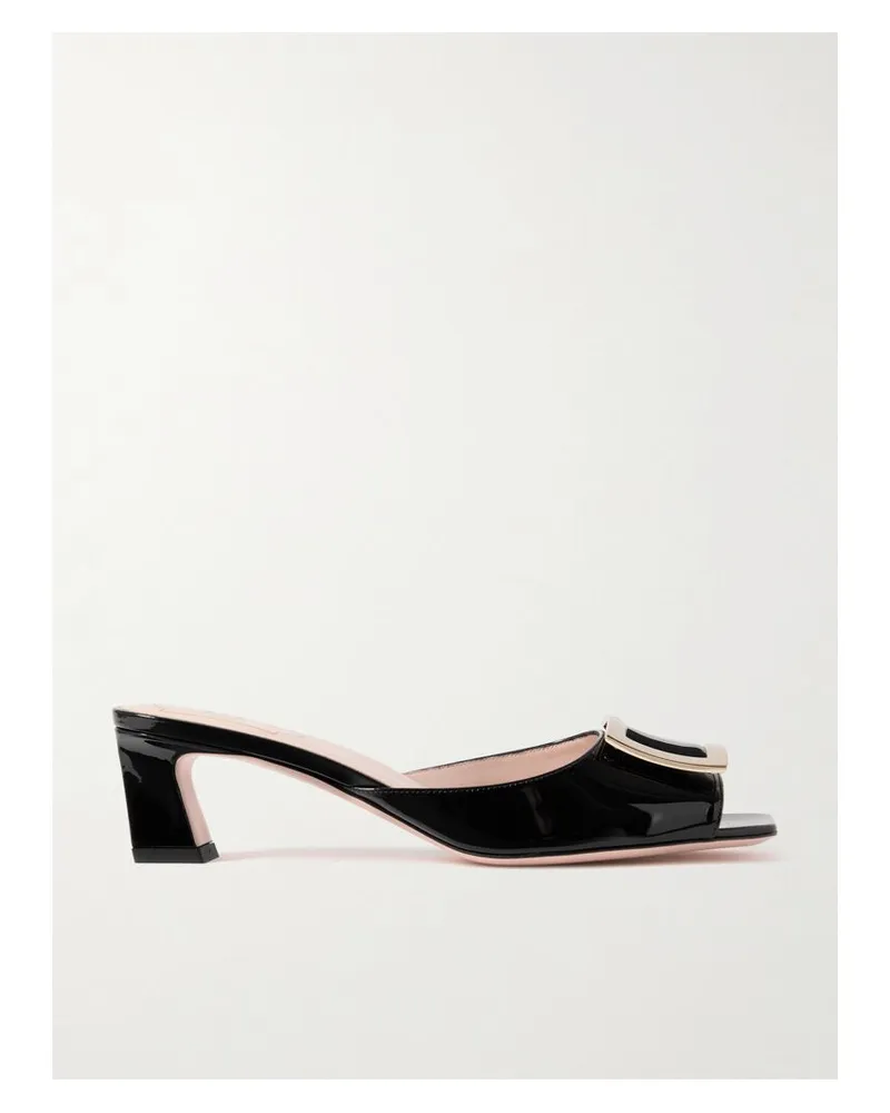 Roger Vivier Trompette 45 Mules Aus Lackleder Mit Verzierung - Schwarz Schwarz