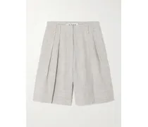 Shorts aus Webstoff mit Bundfalten