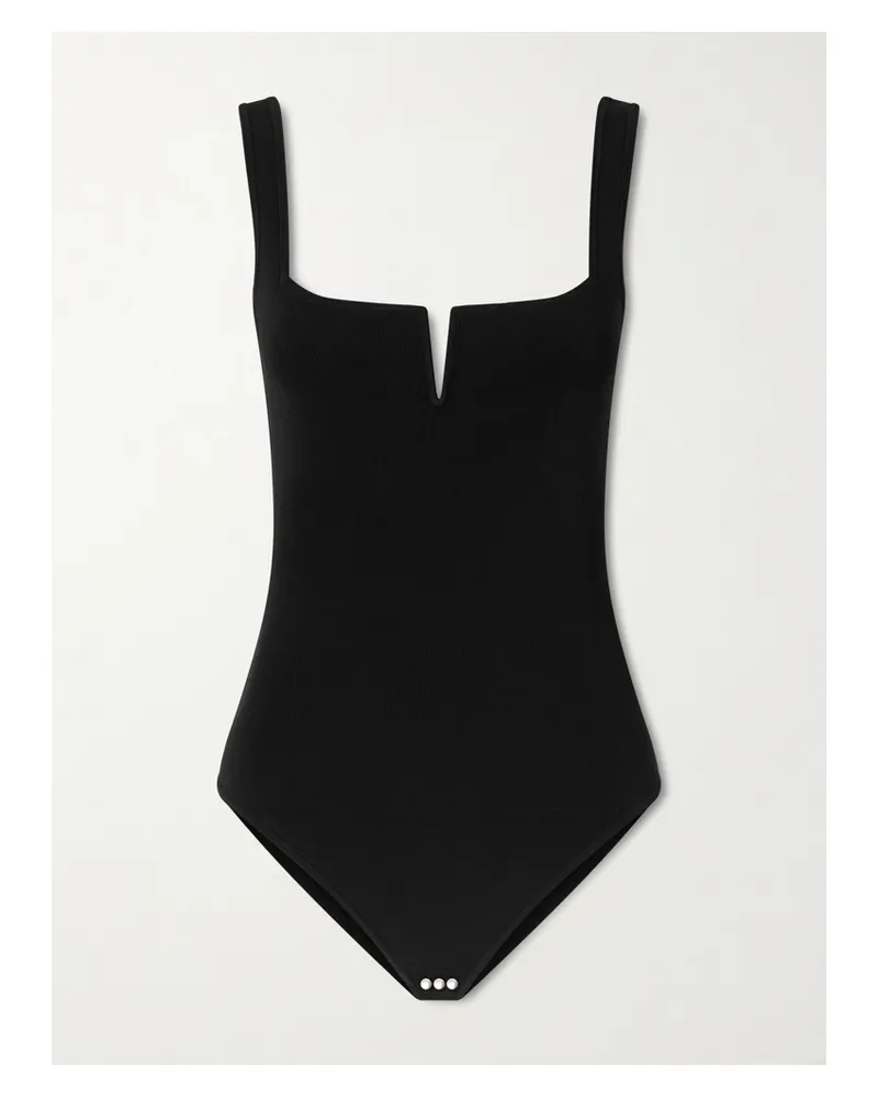 GALVAN Freya Stretch-knit Bodysuit - Black Black
