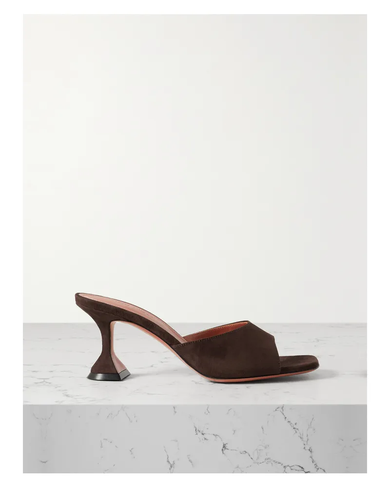 Amina Muaddi Lupita Mules Aus Veloursleder - Braun Braun