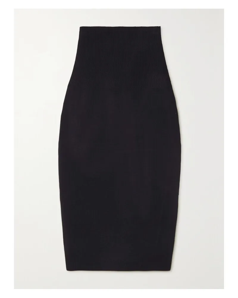Victoria Beckham Vb Body Midirock Aus Geripptem Stretch-strick - Schwarz Schwarz