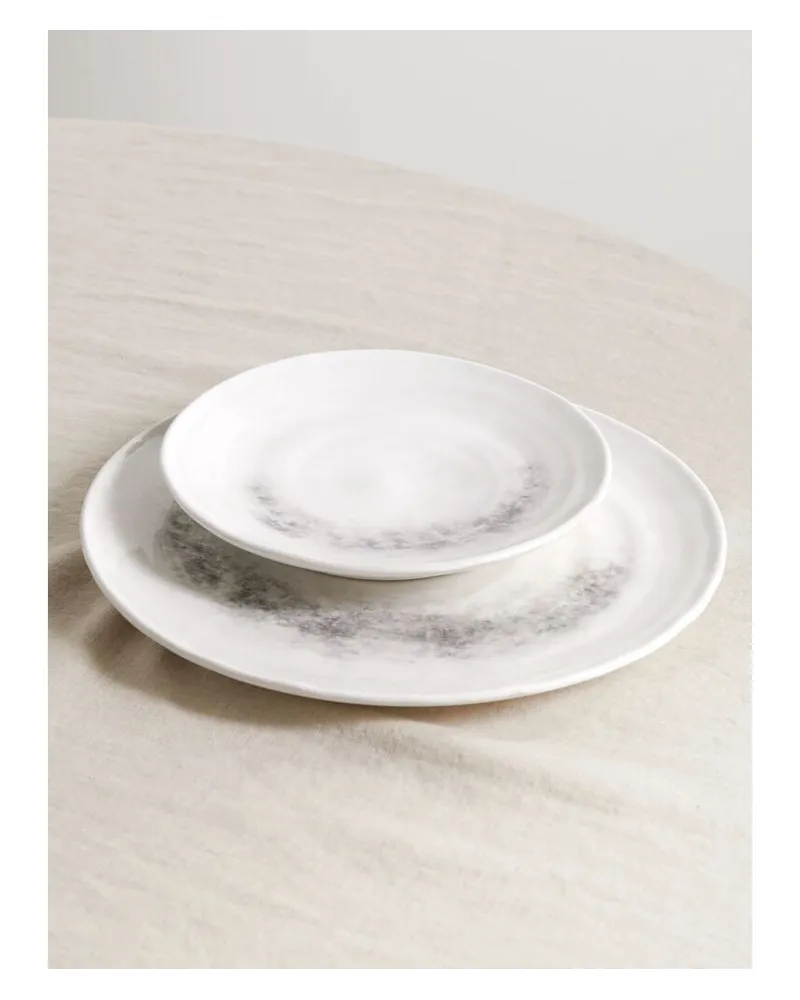 Brunello Cucinelli Set Aus Zwei Glasierten Keramiktellern - Grau Grau