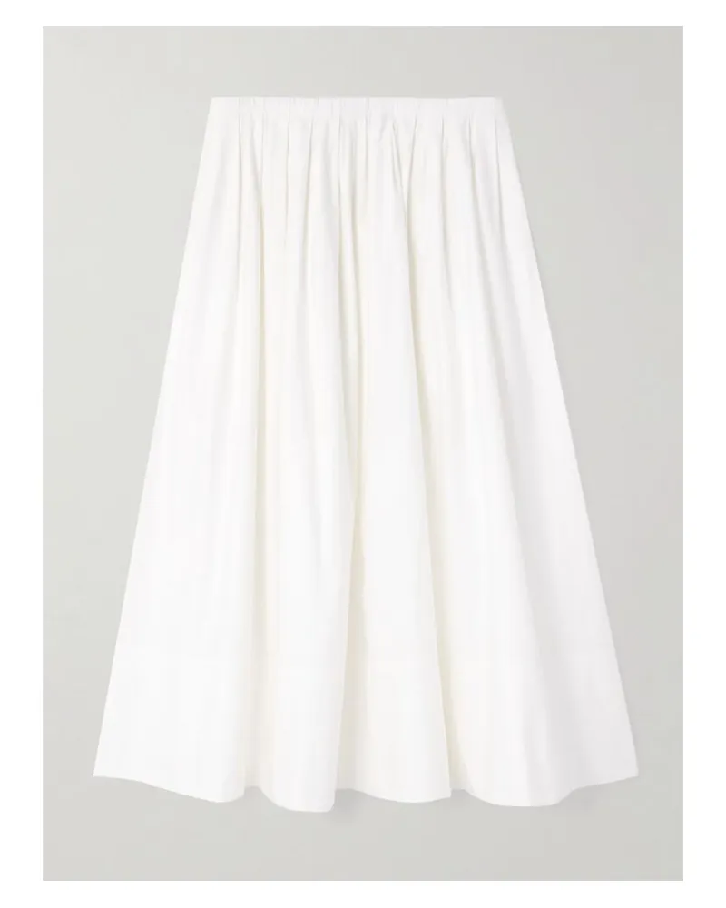 Proenza Schouler Austin Midirock Aus Baumwollpopeline Mit Falten - Weiß Weiß