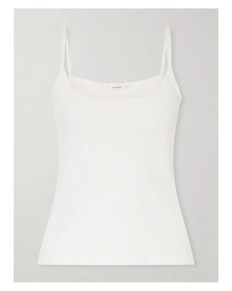 The Row Denzel Top Aus Geripptem Baumwoll-jersey - Weiß Weiß