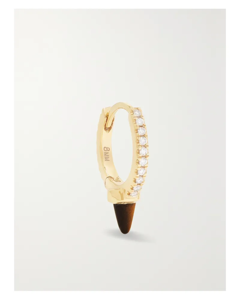 Maria Tash 8mm Einzelne Creole Aus 18 Karat Gold Mit Tigerauge Und Diamanten Gold