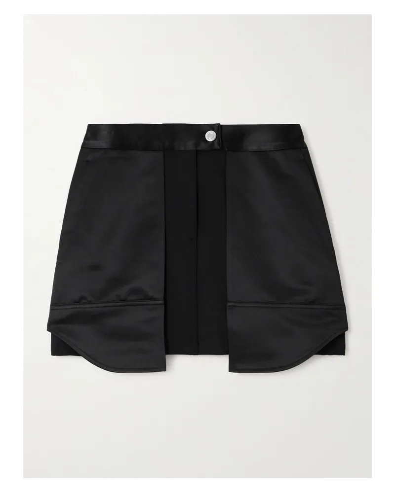 Helmut Lang Inside Out Minirock aus Satin Und Crêpe Schwarz