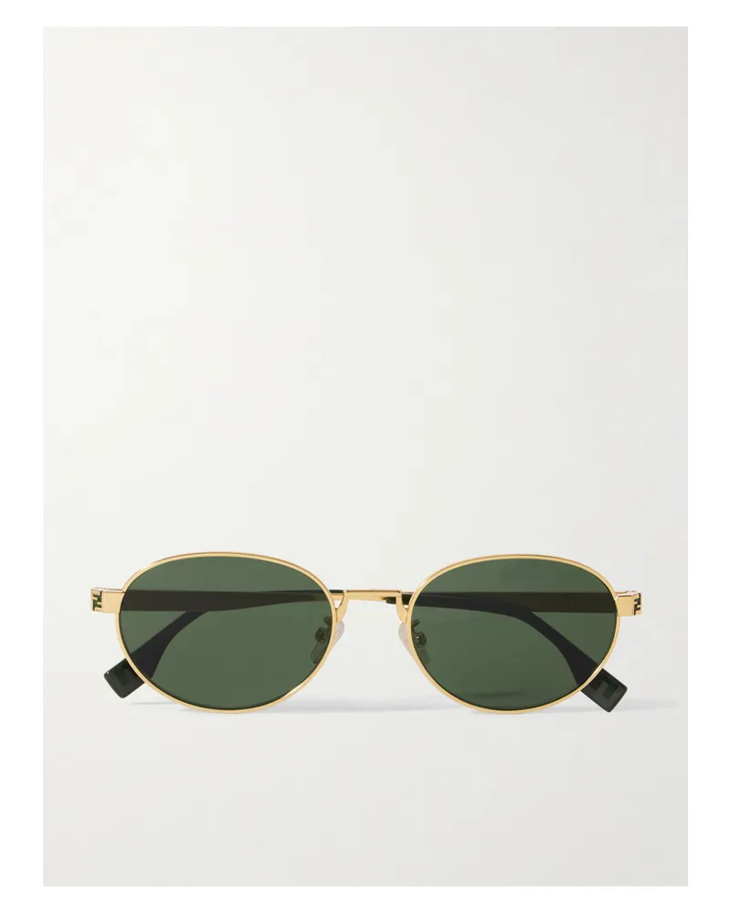 Fendi Fendi Sky Goldfarbene Sonnenbrille Mit Rundem Rahmen Gold