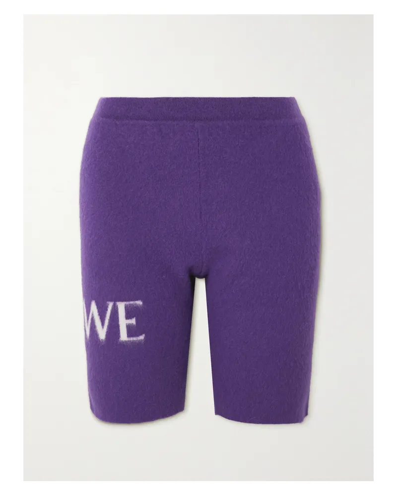 Loewe Shorts Aus Jacquard-strick Aus Einer Gebürsteten Wollmischung - Lila Lila