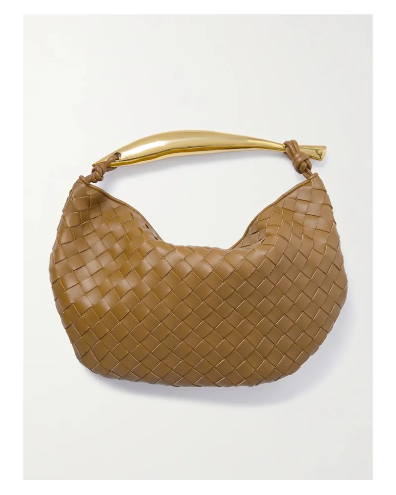 Bottega Veneta Sardine Small Intrecciato Leather Tote - Brown Brown