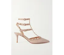 Valentino Garavani Rockstud 65 Patent-leather Pumps - Neutrals