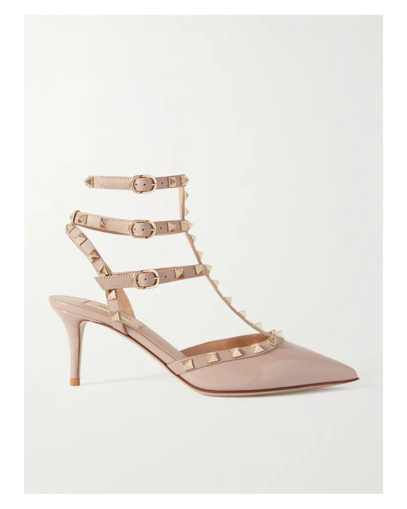 Valentino Garavani Valentino Garavani Rockstud 65 Patent-leather Pumps - Neutrals Neutrals