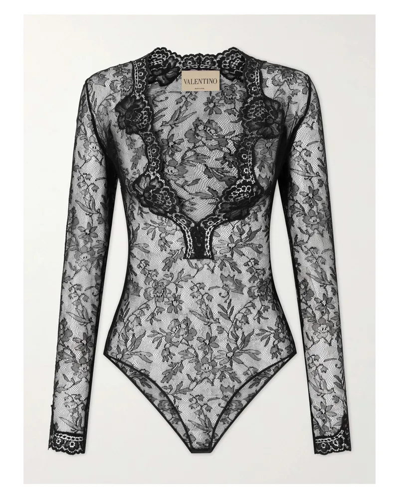 Valentino Garavani Stretch-lace Bodysuit - Black Black