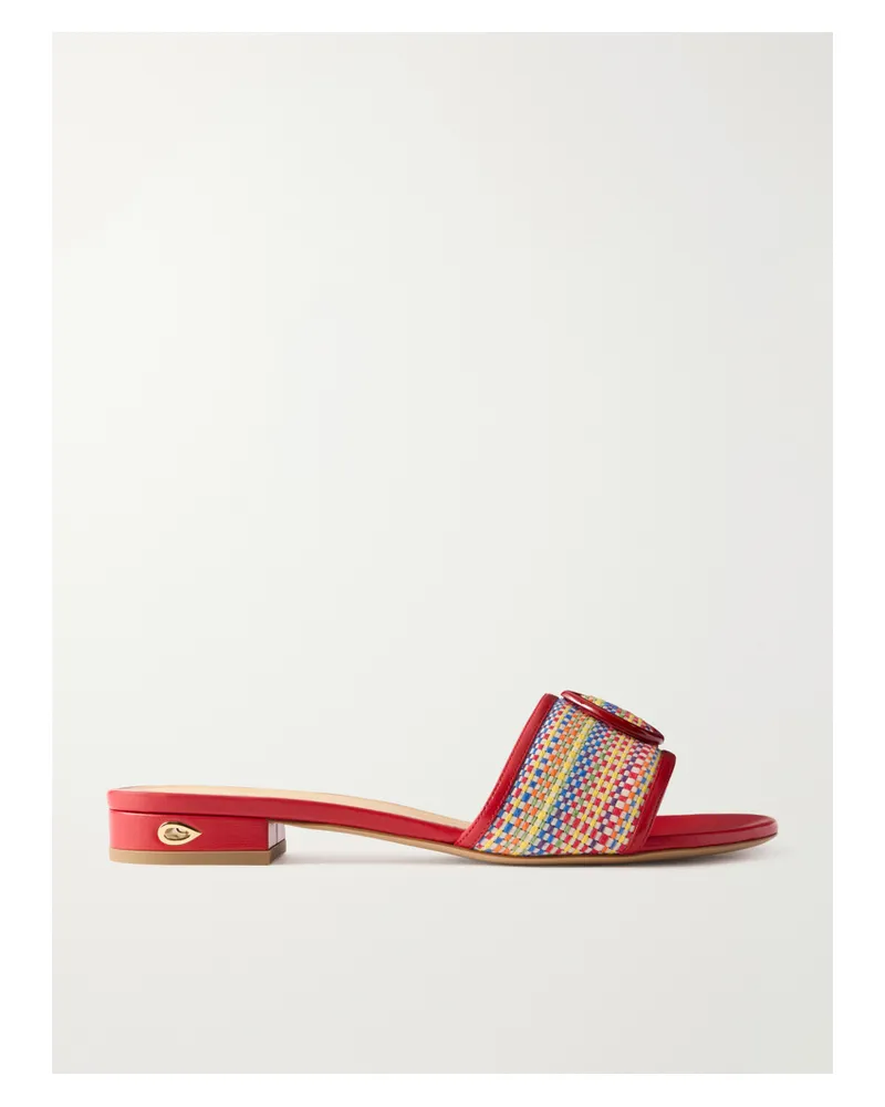 Jennifer Chamandi Andrea Woven And Leather Slides - Multi Multi