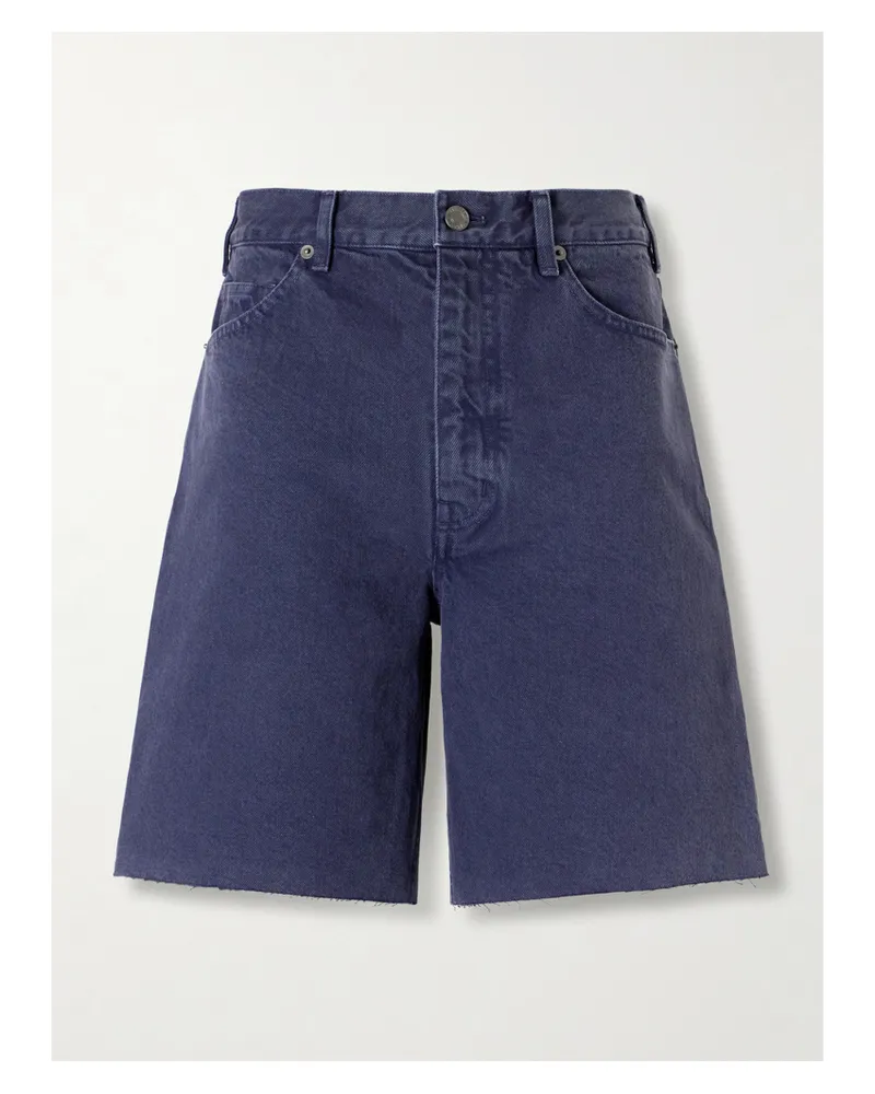 Nili Lotan Russel Frayed Denim Shorts - Blue Blue