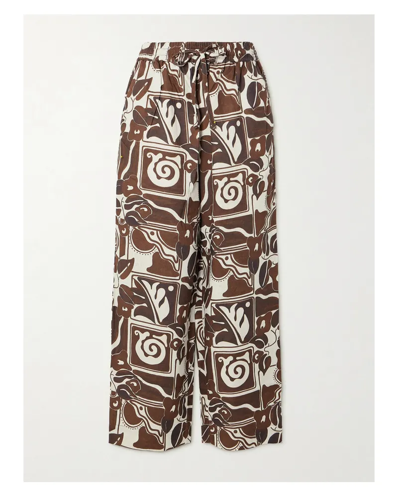 Mara Hoffman Jackie Hose Mit Geradem Bein Aus Bedrucktem Hanf - Braun Braun