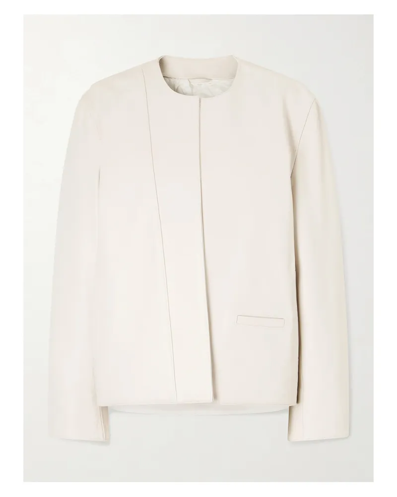 Totême Padded Leather Jacket - Neutrals Neutrals